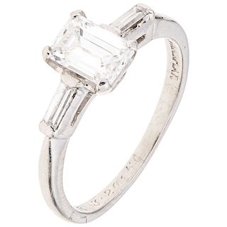 A diamond iridium and platinum ring. 