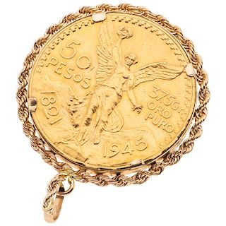 A coin 21.6K and 14K yellow gold pendant. 