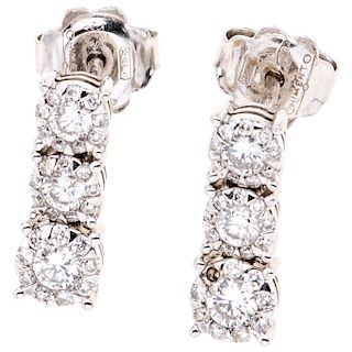 18K DE LA FIRMA CHIMENTO diamond 18K white gold pair of earrings. 