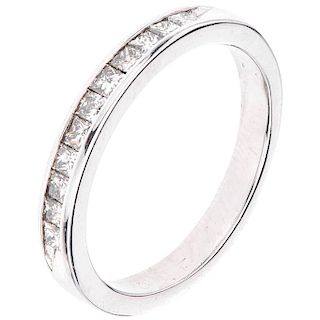 A diamond 14K white half eternity ring. 