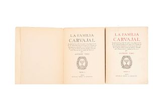 Toro, Alfonso. La Familia Carvajal. México: Editorial Patria, 1944. Primera edición. Pzs: 2.