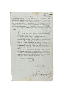 Venegas de Saavedra, Francisco Xavier. Real Indulto de 21 de Noviembrede 1811. México a 20 de Junio de 1811.