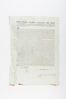 Calleja del Rey, Félix María. Bando. Que no se interrumpa la administraciónde Justicia en el ramo Real Hacienda. México: 1814.