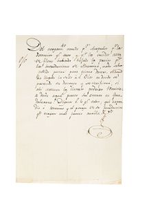 Iturbide, Agustín de. Carta Manuscrita Relativa a la Llegada de Cargamentos a los Puertos de Acapulco, San Blas. Rúbrica. 1815.