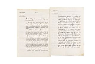 Herrera, José M. de Decretos: Para formar una Sección de Consejo / Para que los funcionarios cumplan los Decretos u Órdenes... 1822.