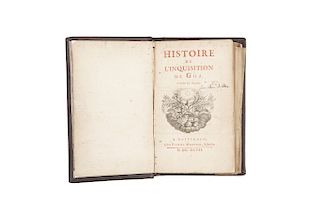 APB - Dellon, Gabriel. Histoire de L'Inquisition de Goa. Amsterdam: Chez Pierre Mortier, Libraire, 1697.  6 láminas.