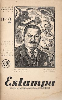 Zamarripa, Ángel. Estampa Boletín de la Sociedad Mexicana de Grabadores. México: 1951 - 1954.  Números 1 - 12, en un volumen.