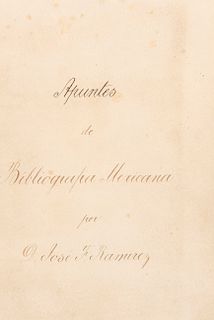 Paso y Troncoso, Francisco del. Apuntes de Bibliografía Mexicana por D. José F. Ramírez. Manuscrito, sin fecha. Inédito.