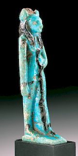Rare Egyptian Glazed Faience Amulet - Striding Sekhmet