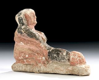 Egyptian Ptolemaic Painted Limestone - Erotic Horus