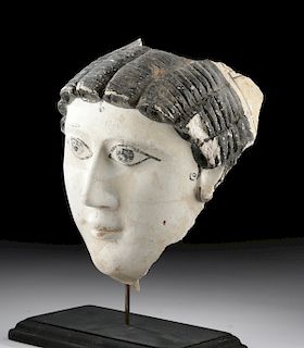Romano-Egyptian Painted Stucco Funerary Mask of a Woman