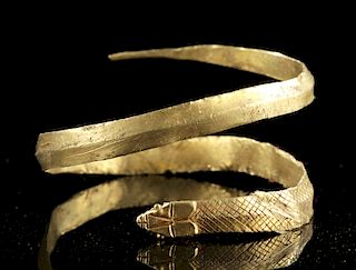 Greek 20K+ Gold Serpent Bracelet