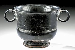Large Greek Attic Blackware Cup w/ Ring Handles