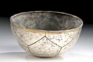 Stunning Roman Silver Bowl w/ Gilt Rim - 202.2 g