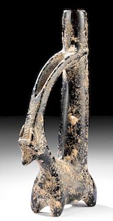 Ancient Caucasian Steatite Ibex Kohl Vessel
