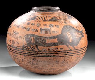 Large & Intact Indus Valley Pottery Jar with Bulls