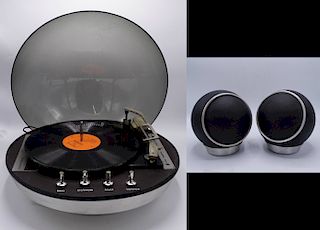ELECTROHOME RECORD PLAYER & SPEAKERS