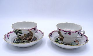 PR. CHINESE EXPORT PORCELAIN CUPS & SAUCERS
