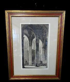 TURELL SGN. ETCHING "CATHEDRAL"