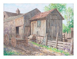 Attributed to Winfield Scott Cline
(American, 1881-1958)
Farm Scene
