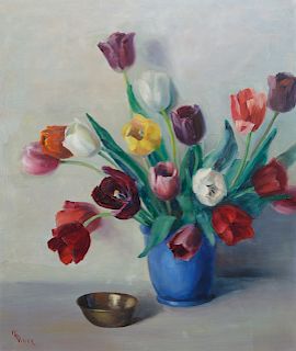 R.S. Viger
(20th century)
Still Life with Tulips