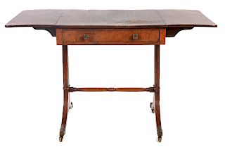 A Regency Mahogany Sofa Table
Height 28 x width 46 1/4 x depth 26 1/2 inches (open).