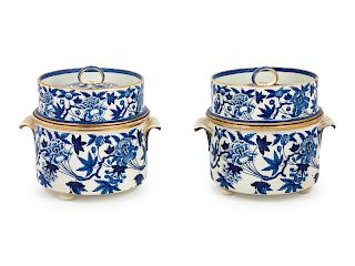 A Pair of Wedgwood Three-piece Lidded Coolers
Height of each 7 3/4 inches.