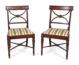 A Pair of George III Regency Side Chairs
Height 33 1/2 inches.