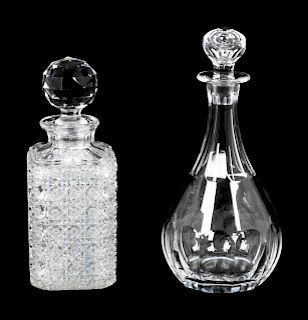 Two Cut Glass Decanters
Height of taller 9 3/4 inches.