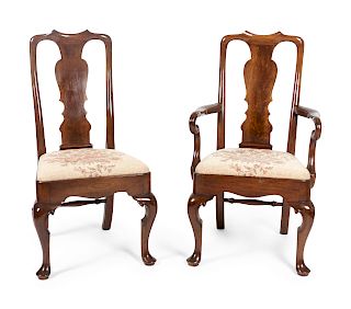 A Set of Twelve Queen Anne Style Dining Chairs
Height 40 inches.