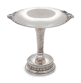 An American Silver Compote
Quaker Silver Co., North Attleboro, MA, First Half 20th Century
of typical form with foliate cast handles.