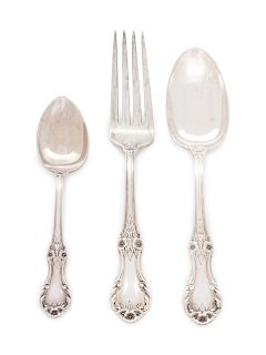 An American Silver Partial Flatware Service
International Silver Co., Meriden, CT, 20th Century
in the Wild Rose pattern, comprising:3 butter spreader