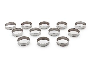Twelve American Silver Napkin Rings
Unknown Maker
each with rolled rim.