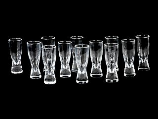 A Set of Twelve Steuben Glasses
Height 4 inches.
