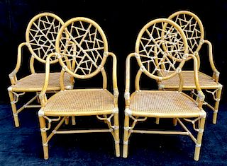 SET 4 MCGUIRE BAMBOO CHAIRS