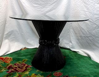 MCGUIRE LACQUERED PEDESTAL TABLE