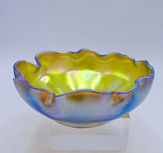 TIFFANY SGN. FAVRILLE GLASS BOWL 