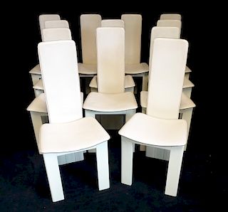 AFRA & TOBIA SCARPA STYLE SET 12 DINING CHAIRS 