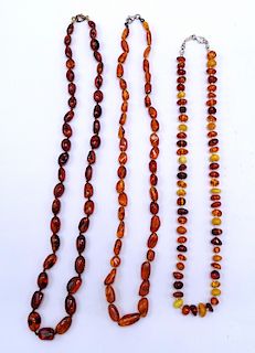 3 AMBER NECKLACES