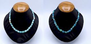 2 SILVER & TURQUOISE NECKLACES