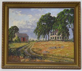 James Emery Greer Farm Road Landscape Painting