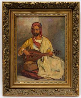 19C American Orientalist Painting of an Arab Man