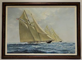 Richard K. Loud American Sailboat Painting