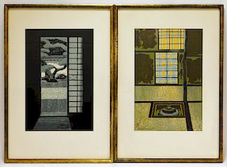 PR Shiro Kasamatsu Interior Woodblock Prints