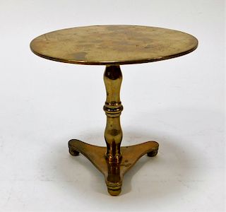 18C American Miniature Brass Candlestand Table