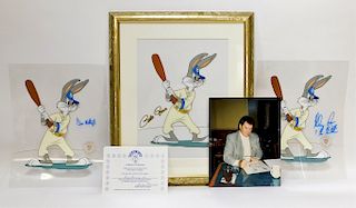 3PC Signed Bugs Bunny at Bat Sericels Animation