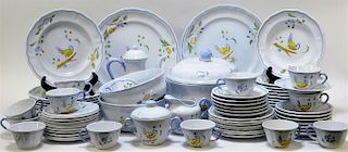 62PC Longchamp Perouges French Faience Dinnerware