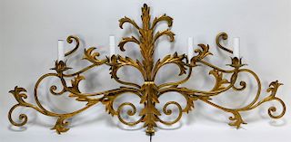 Italian Acanthus Leaf Gilt Toleware Wall Sconce