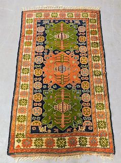 Caucasian Oriental Vibrant Geometric Carpet Rug