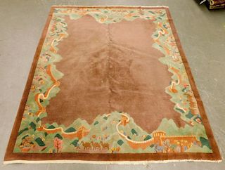 Chinese Pictorial Great Wall of China Carpet Rug